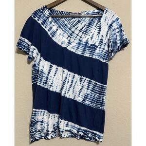 Michael Stars Women's Shirt Top Blue Tie Dye Size Small Hippie‎ Boho Festival